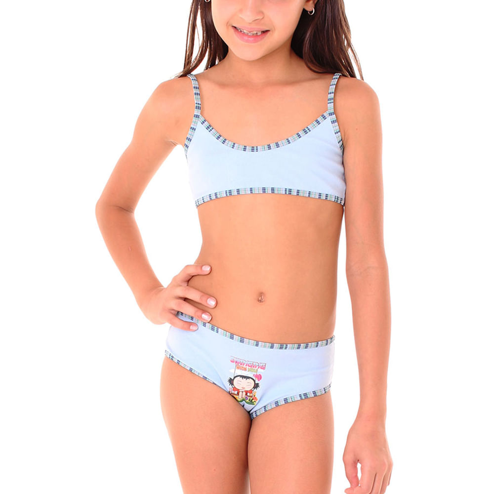 Conjunto Lingerie Top Sem Bojo Infantil Menina Moça Sortido P Intima