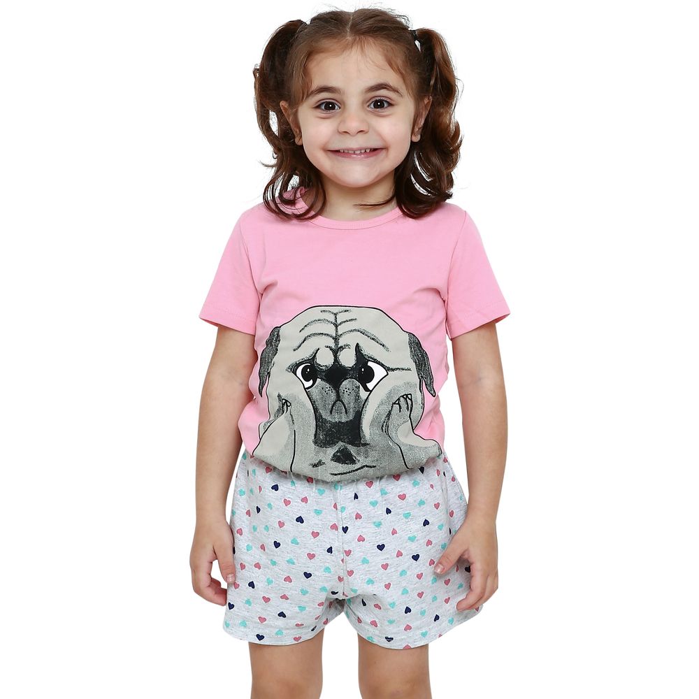 Pijama Menina Infantil Feminino Curto - Estampa Xadrez Rosa